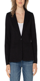 Okay, you need this! We call this "The Wear With Everything Blazer." Instantly feel cool and sophisticated in this fitted knit blazer! Wear to work on business meetings or keep it casual with denim and your favorite tee! Easy does it!  DETAILS:  26” HPS Amazing stretch and comfort Two front pockets Sleek modern style and a relaxed fit 54% Rayon, 35% Nylon, 11% Spandex