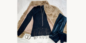 100% Polyester No pockets No zipper Approximate length (size 12): 27" - 69 cm
