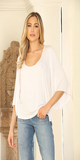 Bell Top, Fabric: Jersey Hand Wash, Machine Cold, Follow Care Label Instructions May Vary by Fabric Made in the USA By Veronica M FIT: True to Size Color: White
