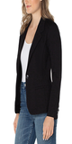 Okay, you need this! We call this "The Wear With Everything Blazer." Instantly feel cool and sophisticated in this fitted knit blazer! Wear to work on business meetings or keep it casual with denim and your favorite tee! Easy does it!  DETAILS:  26” HPS Amazing stretch and comfort Two front pockets Sleek modern style and a relaxed fit 54% Rayon, 35% Nylon, 11% Spandex