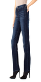 32'' Inseam 10-3/4" Front rise; 15-1/2" Leg opening Hi-rise Welt front pockets Zip-fly with single-button closure Belt loops  Color: Castle 64% Cotton, 19% Viscose, 16% Polyester, 1% Elastane Wash Inside Out, Wash Separately, Machine Wash Cold, Only Non-Chlorine Bleach When Needed, Tumble Dry Low, Cool Iron If Needed, Or Dry Clean