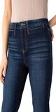32'' Inseam 10-3/4" Front rise; 15-1/2" Leg opening Hi-rise Welt front pockets Zip-fly with single-button closure Belt loops  Color: Castle 64% Cotton, 19% Viscose, 16% Polyester, 1% Elastane Wash Inside Out, Wash Separately, Machine Wash Cold, Only Non-Chlorine Bleach When Needed, Tumble Dry Low, Cool Iron If Needed, Or Dry Clean