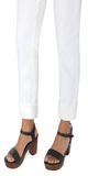 Our Marley Girlfriend is now available in WHITE! This girlfriend jean is the perfect silhouette, offering just the right amount of room from mid-thigh to the cuffed hem. Super comfortable with amazing stretch.  Mid-rise 27'' Rolled/ 30'' Inseam 9-5/8" Front rise; 13-1/4" Leg opening 5-pocket styling details Single logo button closure Belt loops Color: Bone Wht