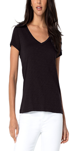 There's nothing better than a classic V-neck tee.  Our V-neck tee features a sim fit in our cotton modal blend making this the perfect layering piece. Available in multiple colors for every outfit and occasion.  Color: Black Fabric: 59% Cotton, 41% Modal V-Neck