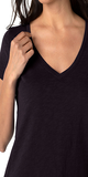 There's nothing better than a classic V-neck tee.  Our V-neck tee features a sim fit in our cotton modal blend making this the perfect layering piece. Available in multiple colors for every outfit and occasion.  Color: Black Fabric: 59% Cotton, 41% Modal V-Neck