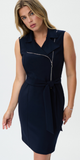 Asymmetrical Zip Shift Dress,  96% Polyester, 4% Spandex No pockets Zipper Our model is 5'9"/175 cm and wears a size 6. Approximate length (size 12): 38" - 97 cm Cold water hand wash or hand wash cycle.  Do not bleach, hang to dry, do not, tumble dry, Low iron, do not dry clean, No iron on trim, Iron on reverse side only.