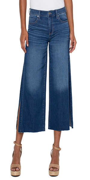 Wide leg pant w/ Split, Color: Gilbert  Fabric Content: 100% COTTON  Care: Machine Wash Cold, Wash Separately, Wash Inside Out, Only Non-Chlorine Bleach When Needed, Tumble Dry Low, Cool Iron If Needed, Or Dry Clean